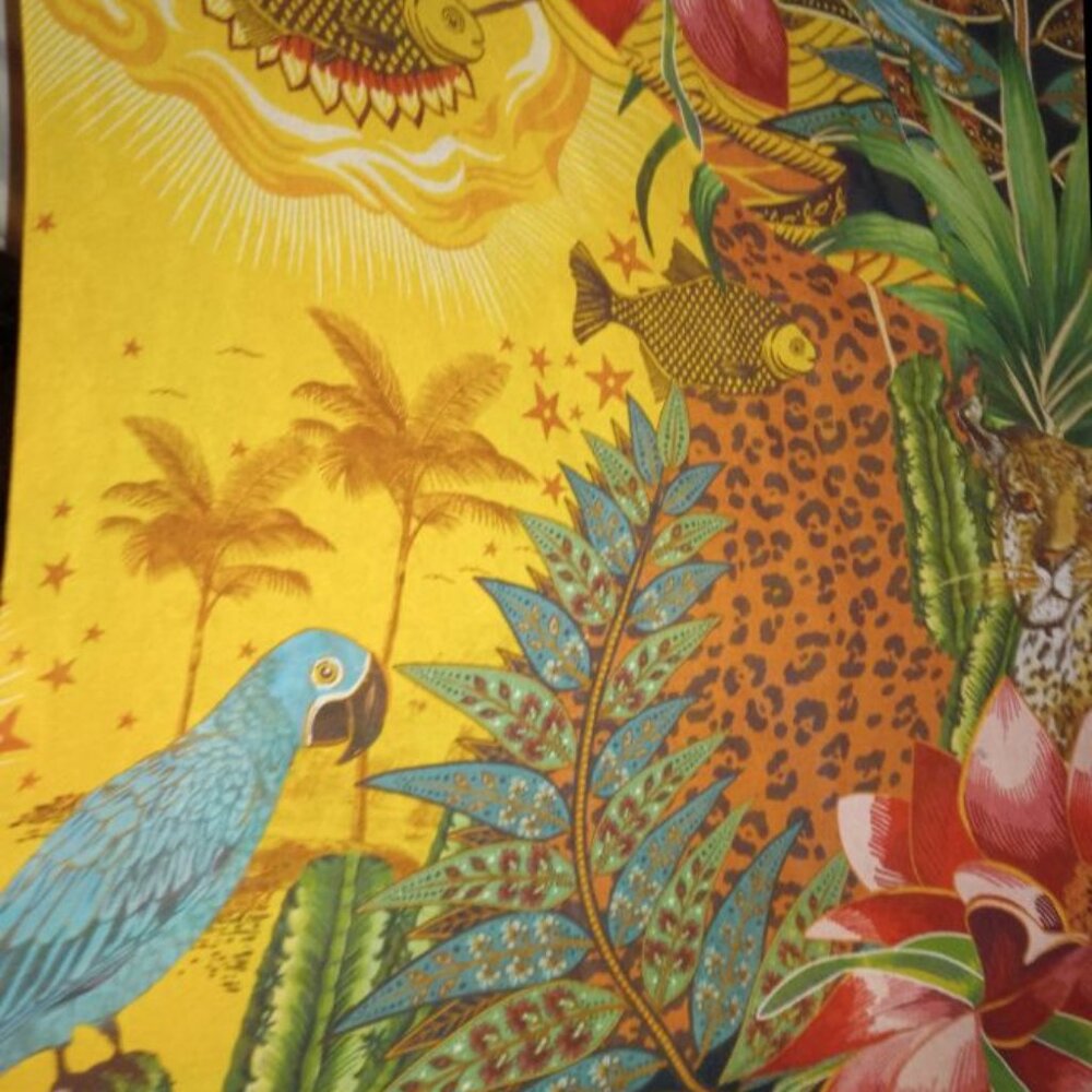 Farm Rio Tropical Dreams Chiffon Caftan Dress L 12 14 - Picture 5 of 5